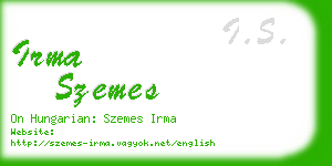 irma szemes business card